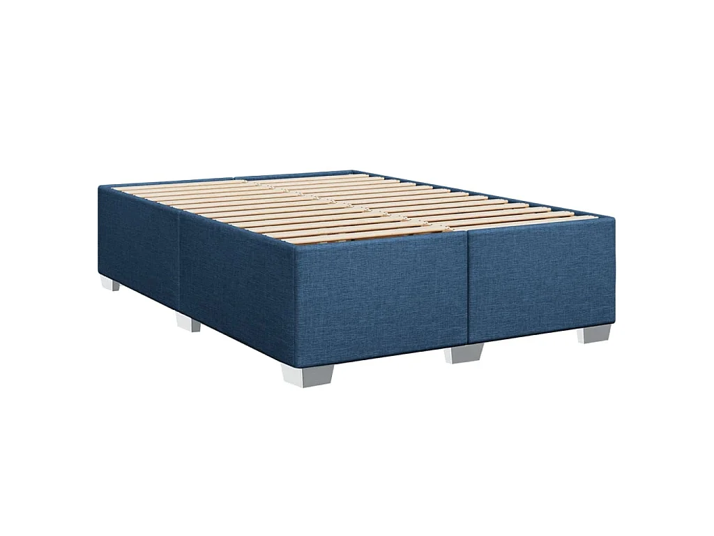 Giroletto a Molle con Materasso Blu 140x190 cm in Tessuto