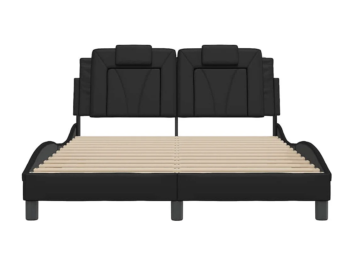 Bedframe "Viana" zonder matras kunstleer zwart 140x200 cm