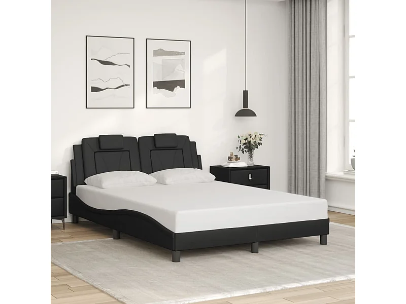 Bedframe "Viana" zonder matras kunstleer zwart 140x200 cm