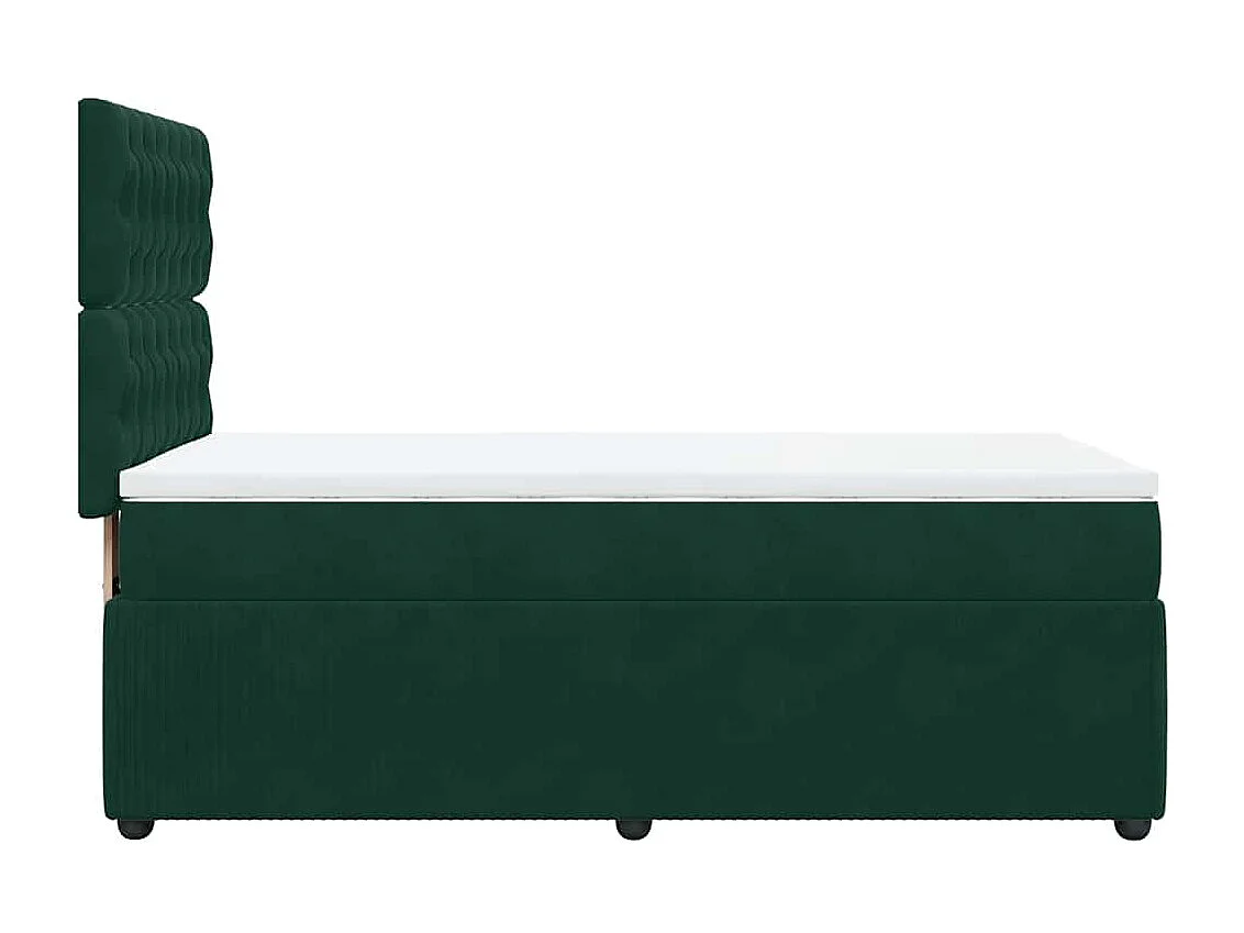 Sommier à lattes de lit et matelas Vert foncé 80x200 cm Velours
