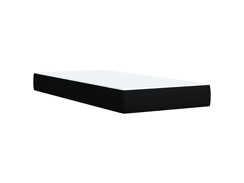Cama box spring con colchón tela negro 80x200 cm