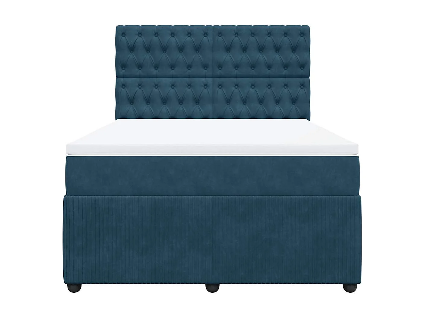 Boxspring met matras fluweel donkerblauw 160x200 cm