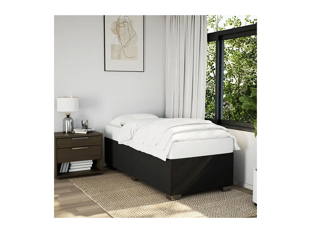 Bettgestell ohne Matratze Schwarz 90x190 cm Stoff