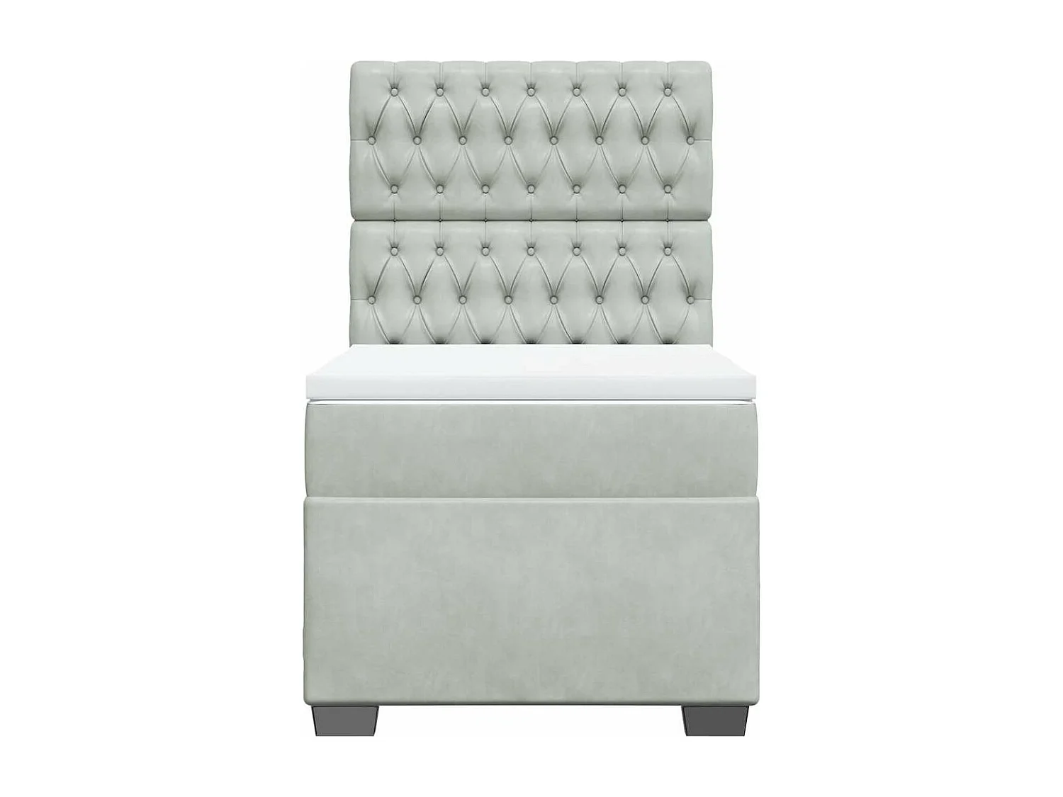 Boxspring met matras fluweel lichtgrijs 90x200 cm