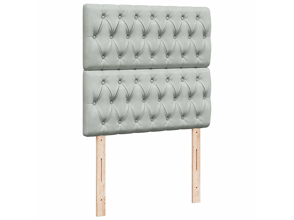 Boxspring met matras fluweel lichtgrijs 90x200 cm