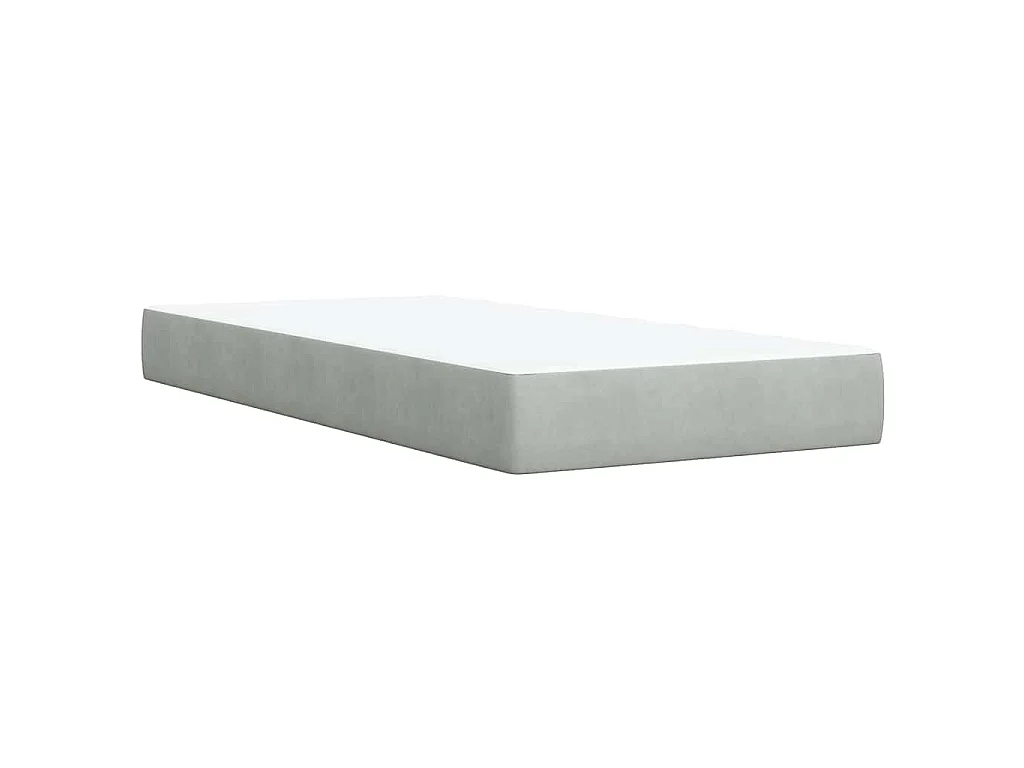 Boxspring met matras fluweel lichtgrijs 90x200 cm