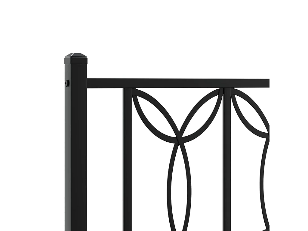Cadre de lit métal sans matelas avec tête de lit noir 90x190 cm