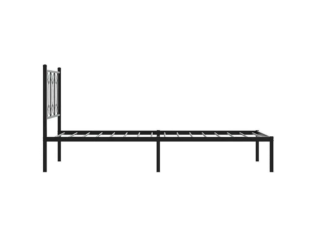 Estructura cama sin colchón con cabecero metal negro 90x190 cm