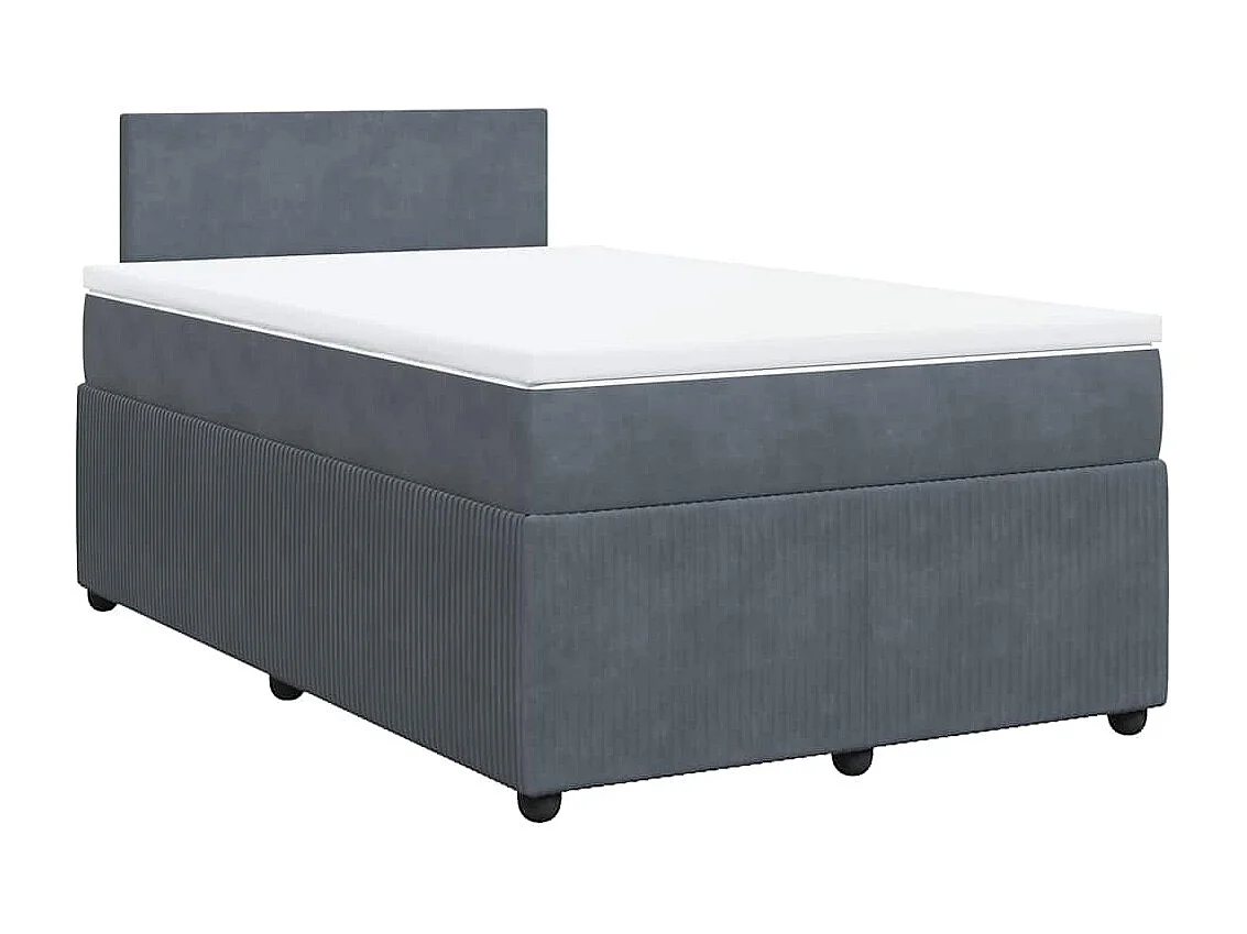Boxspringbett mit Matratze Dunkelgrau 120x190 cm Samt
