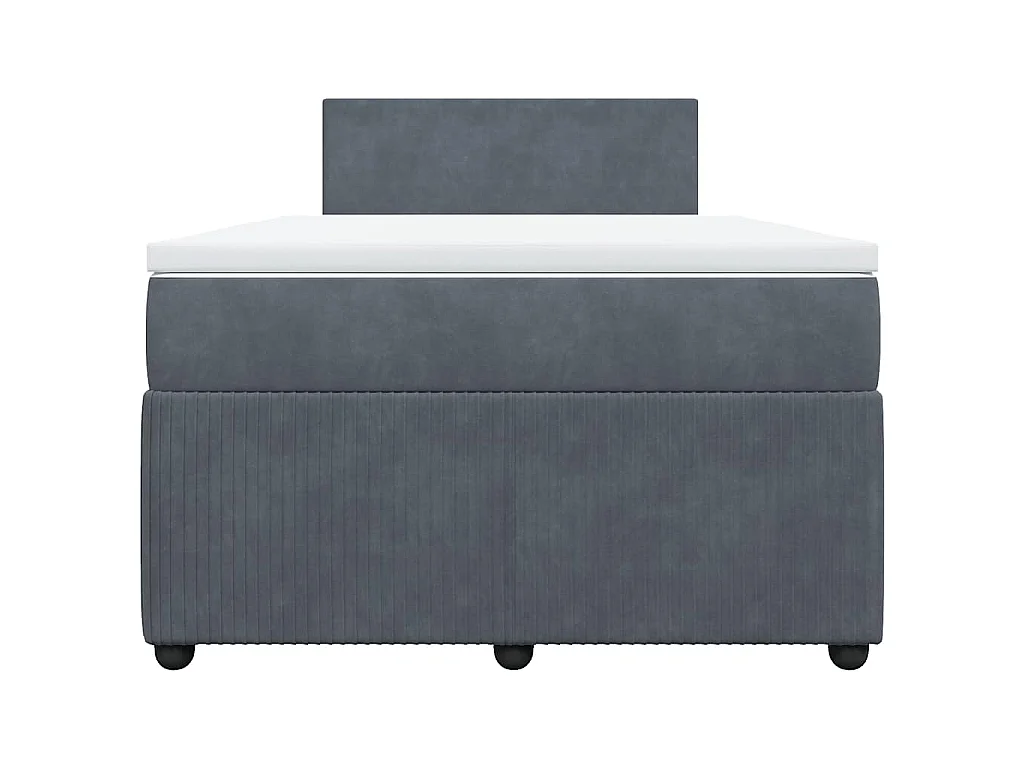 Boxspring met matras fluweel donkergrijs 120x190 cm