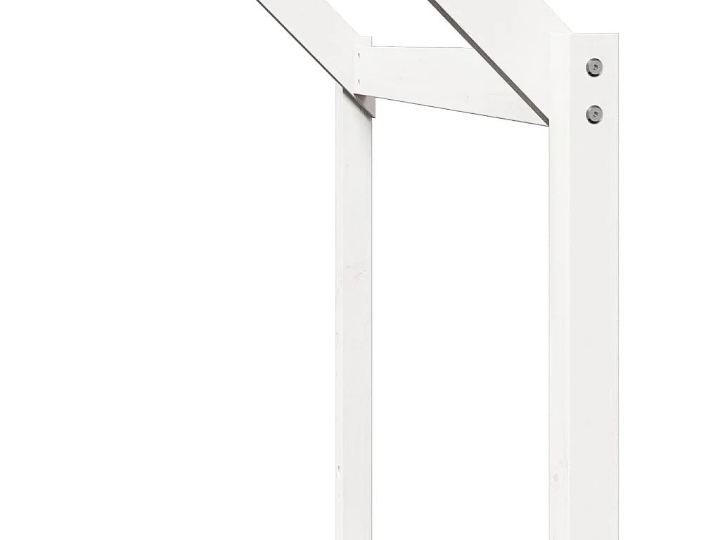 Letto a Soppalco con Tetto Bianco 90x200 cm Legno Massello Pino