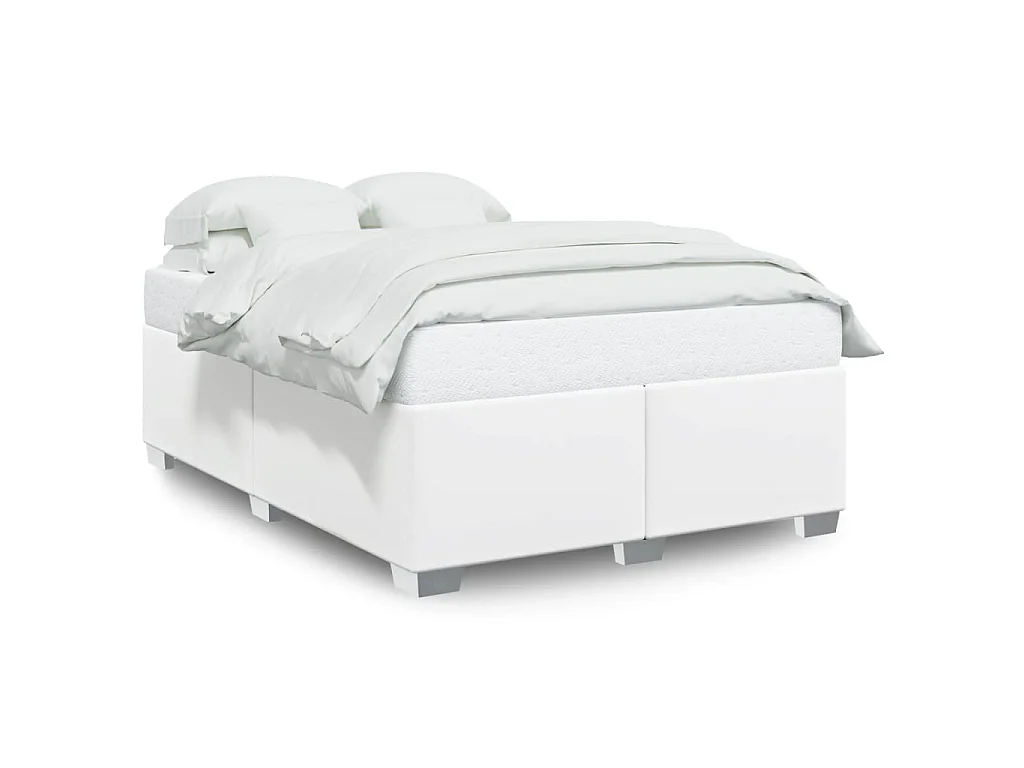 Bettgestell Weiß 160x200 cm Kunstleder