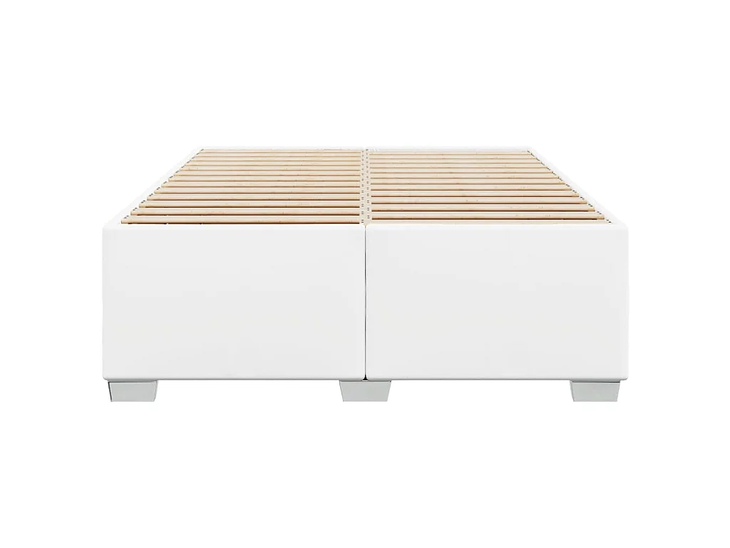 Bettgestell Weiß 160x200 cm Kunstleder