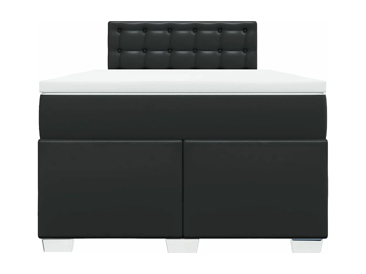 Boxspring met matras kunstleer zwart 120x200 cm