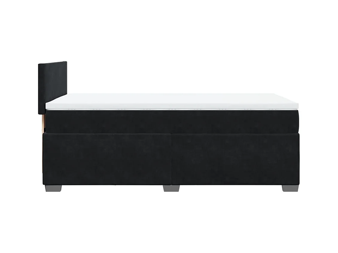 Sommier à lattes de lit avec matelas Noir 100x200 cm Velours