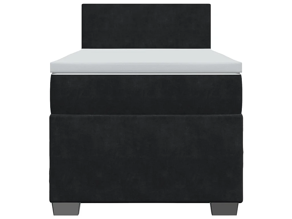 Boxspringbett mit Matratze Schwarz 100x200 cm Samt