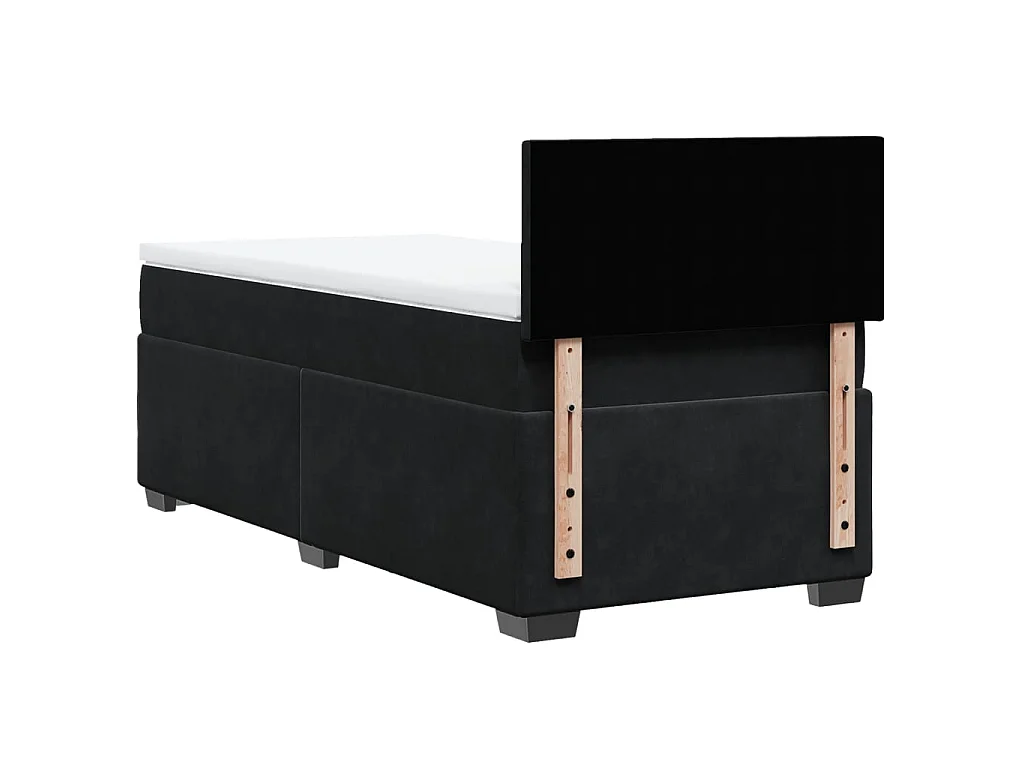 Boxspringbett mit Matratze Schwarz 100x200 cm Samt