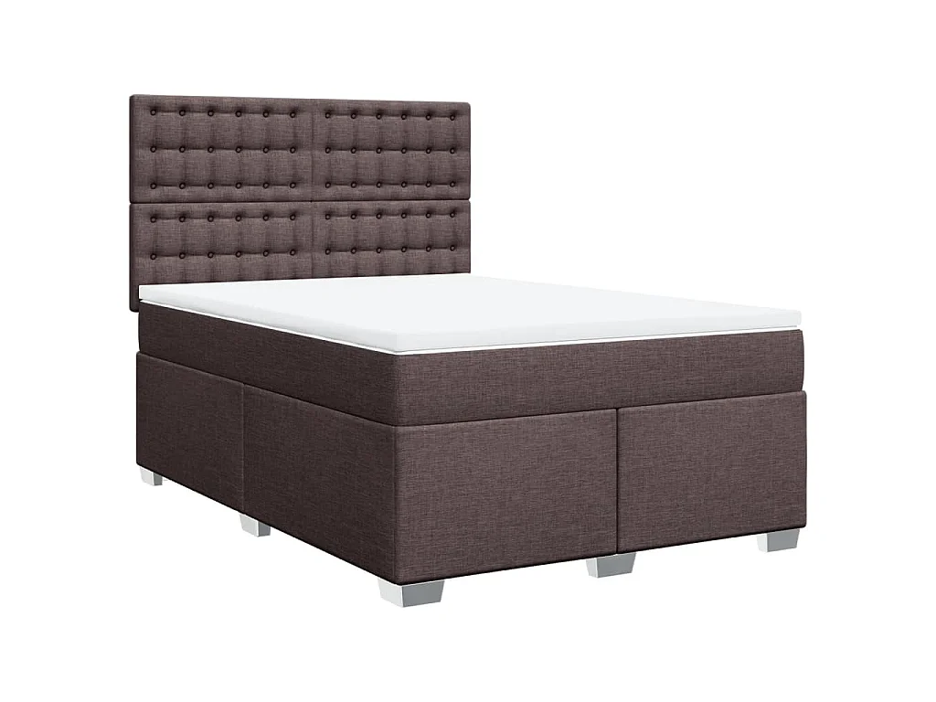 Boxspringbett mit Matratze Dunkelbraun 140x200 cm Stoff