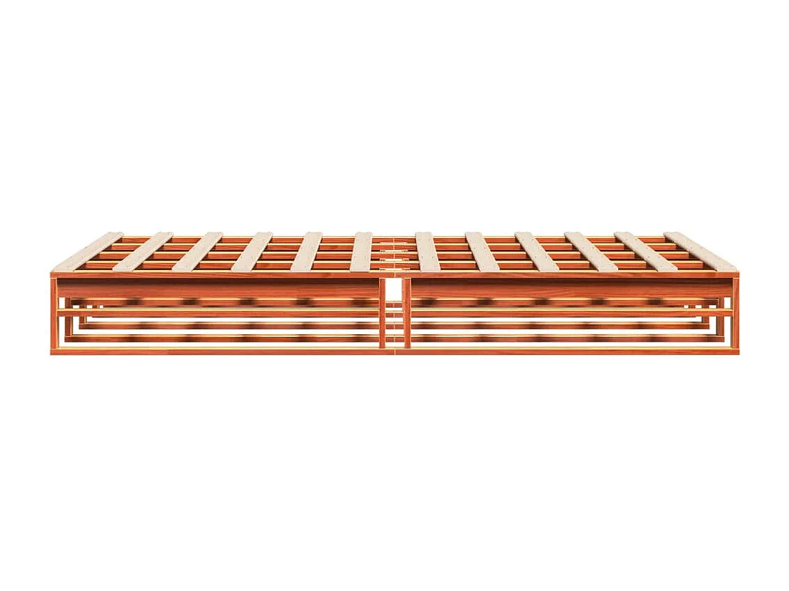 Massivholzbett ohne Matratze Wachsbraun 150x200 cm Kiefernholz