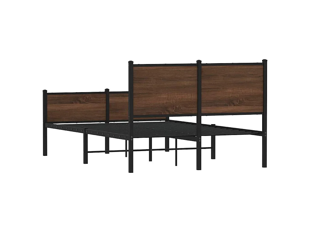 Bedframe zonder matras metaal bruin eikenkleurig 120x200 cm