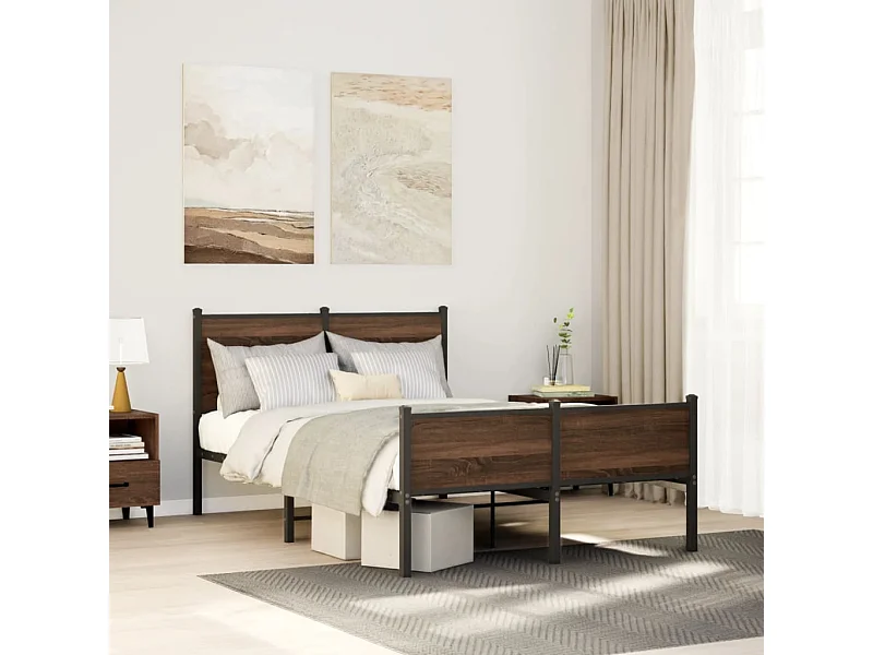 Giroletto senza Materasso in Metallo Rovere Marrone 120x200 cm