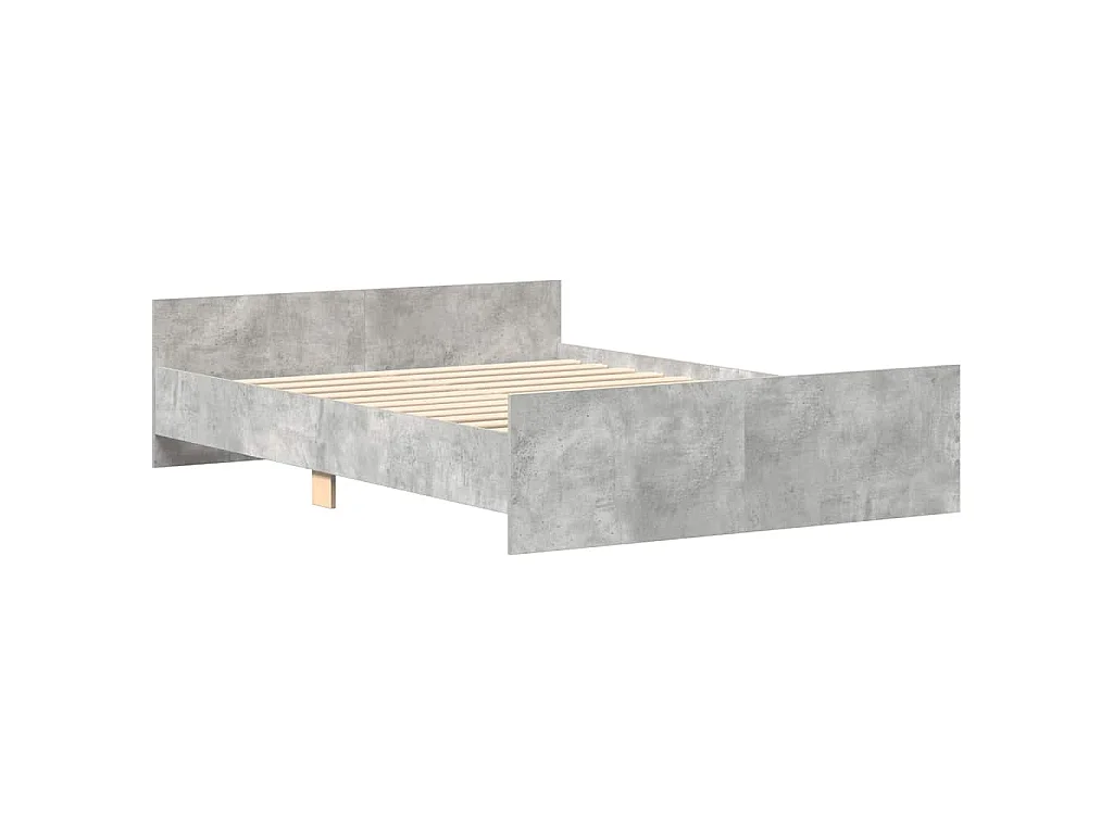 Cadre de lit sans matelas gris béton 140x200 cm