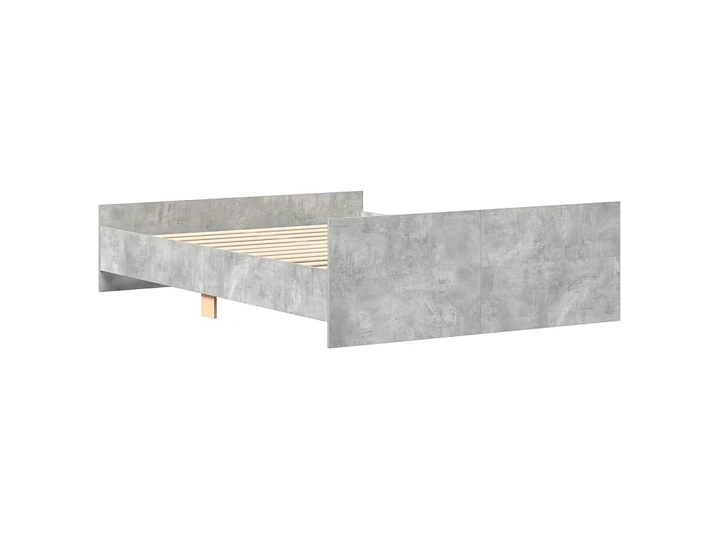 Cadre de lit sans matelas gris béton 140x200 cm