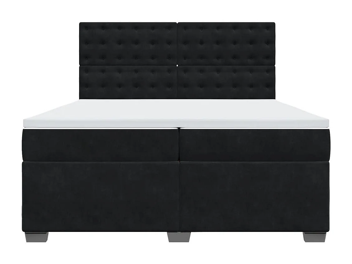 Boxspring met matras fluweel zwart 200x200 cm