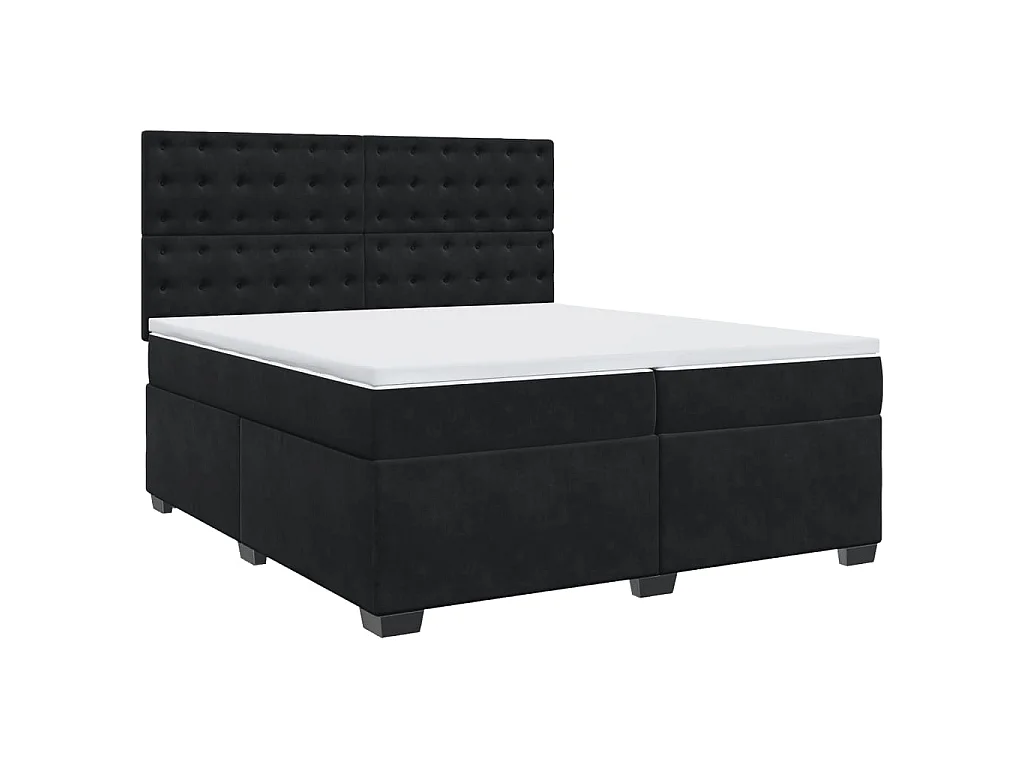 Boxspring met matras fluweel zwart 200x200 cm