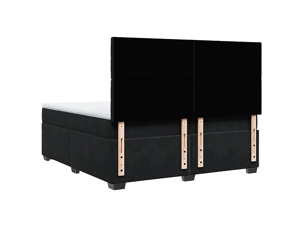 Boxspring met matras fluweel zwart 200x200 cm