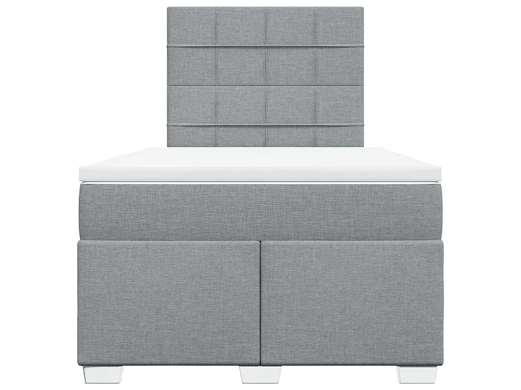 Giroletto a Molle con Materasso Grigio Chiaro 120x200cm Tessuto