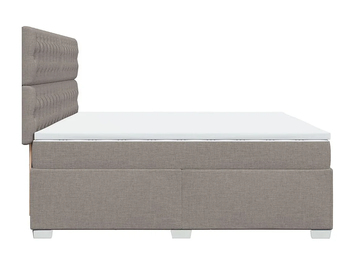 Giroletto a Molle con Materasso Tortora 200x200 cm in Tessuto