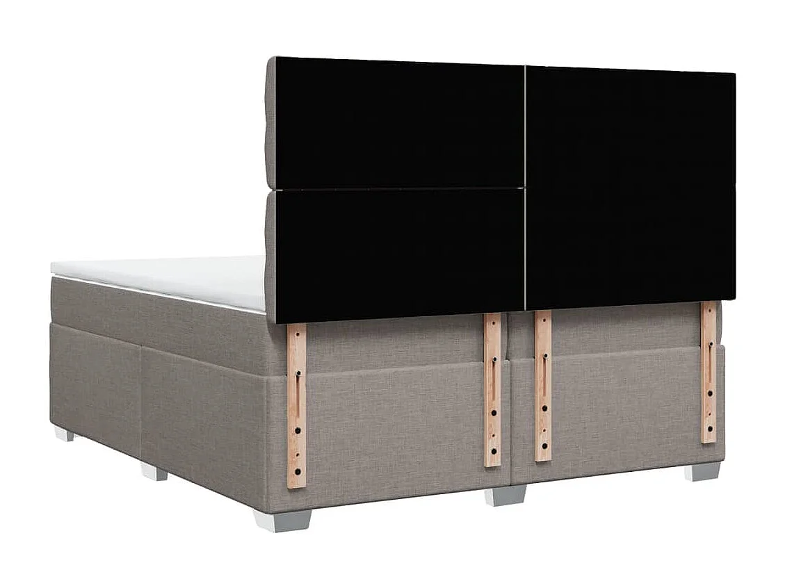 Boxspring met matras stof taupe 200x200 cm