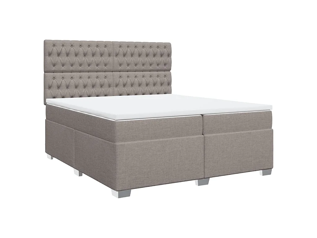 Boxspring met matras stof taupe 200x200 cm