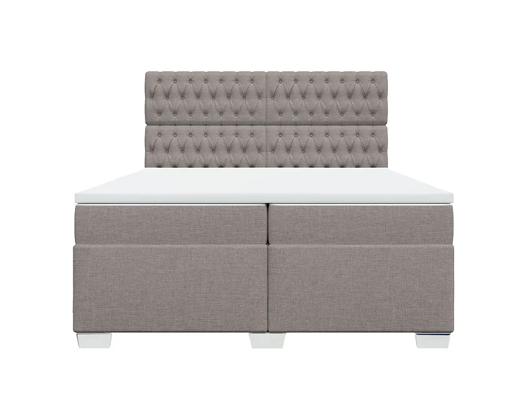 Boxspring met matras stof taupe 200x200 cm