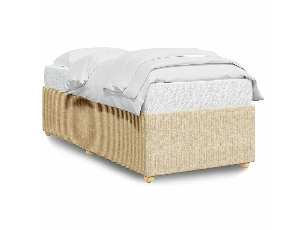 Bedframe zonder matras 90x190 cm stof crèmekleurig