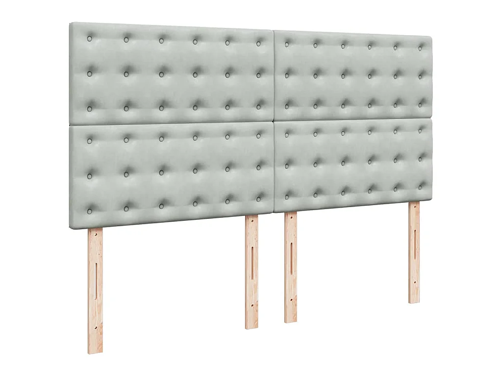 Cama box spring con colchón terciopelo gris claro 180x200 cm
