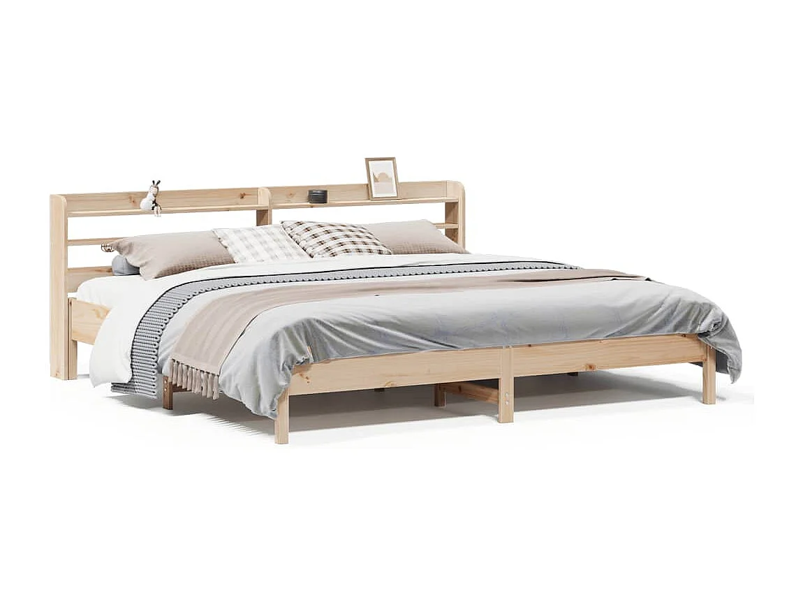 Cadre de lit sans matelas 200x200 cm bois massif de pin