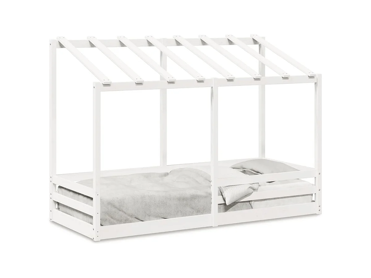 Lit pour enfants sans matelas blanc 90x190 cm bois pin massif