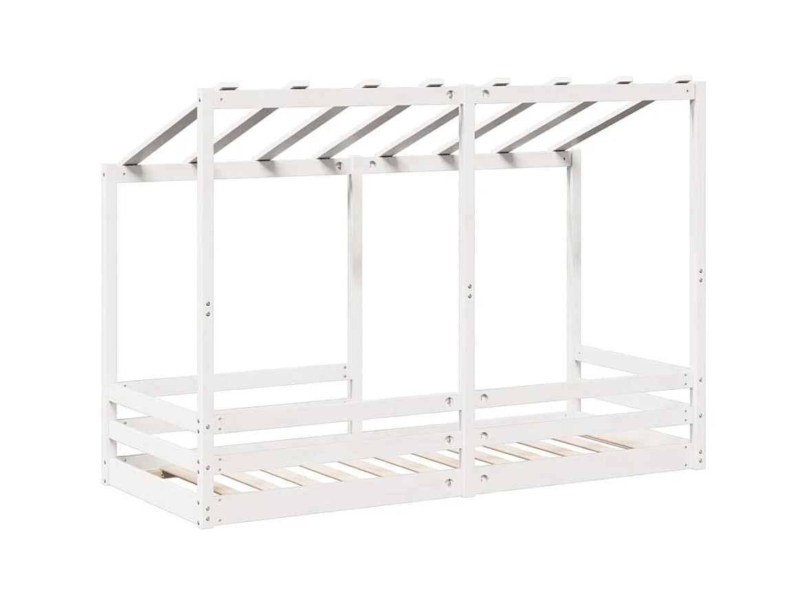 Lit pour enfants sans matelas blanc 90x190 cm bois pin massif