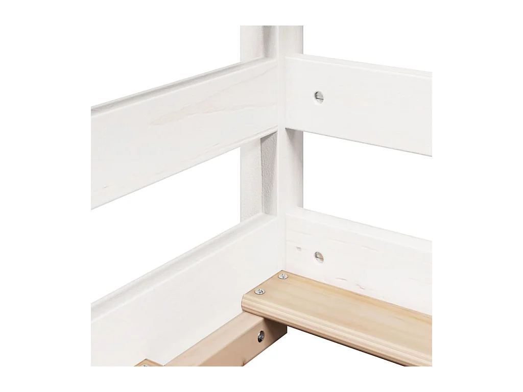 Lit pour enfants sans matelas blanc 90x190 cm bois pin massif