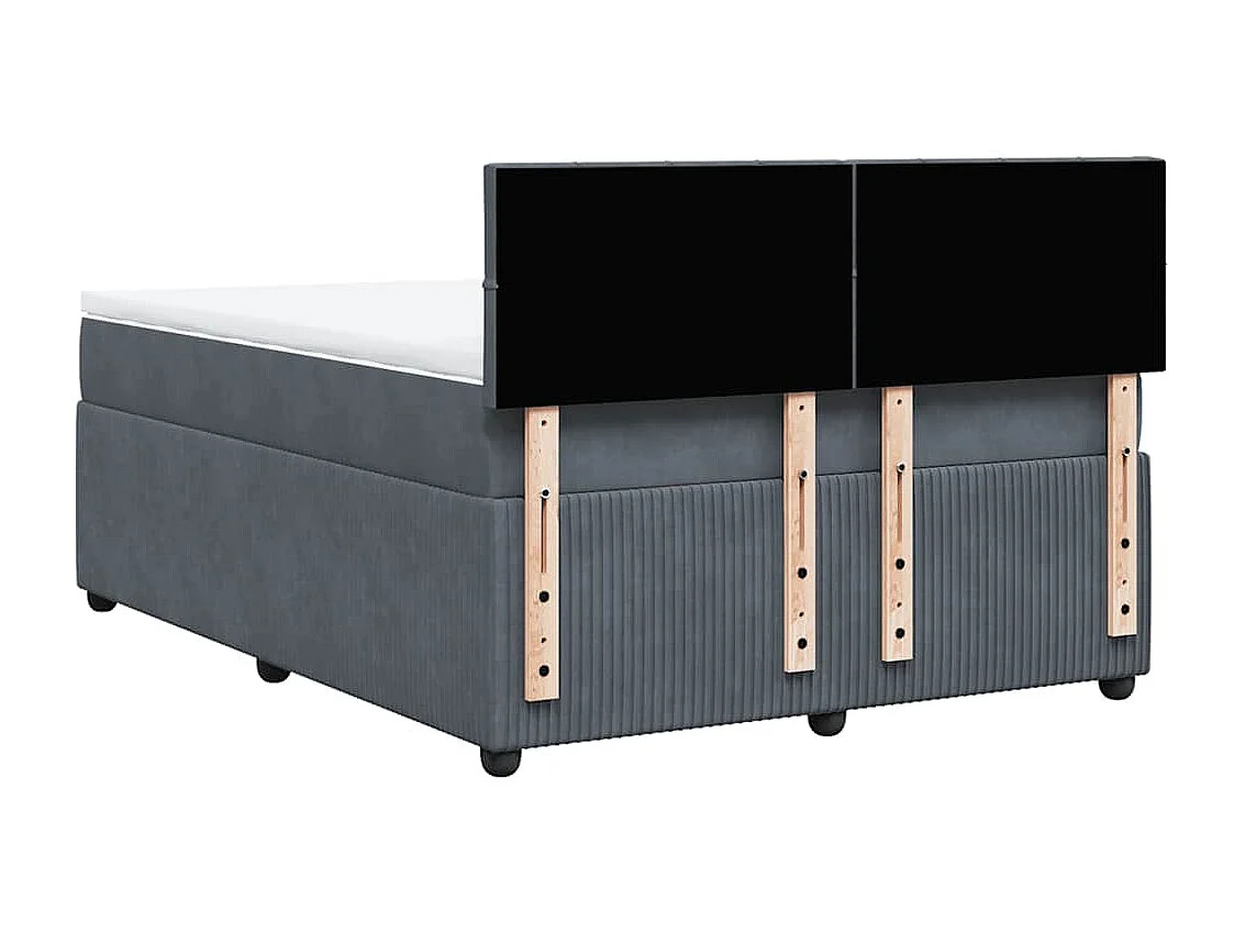 Boxspringbett mit Matratze Dunkelgrau 160x200 cm Samt