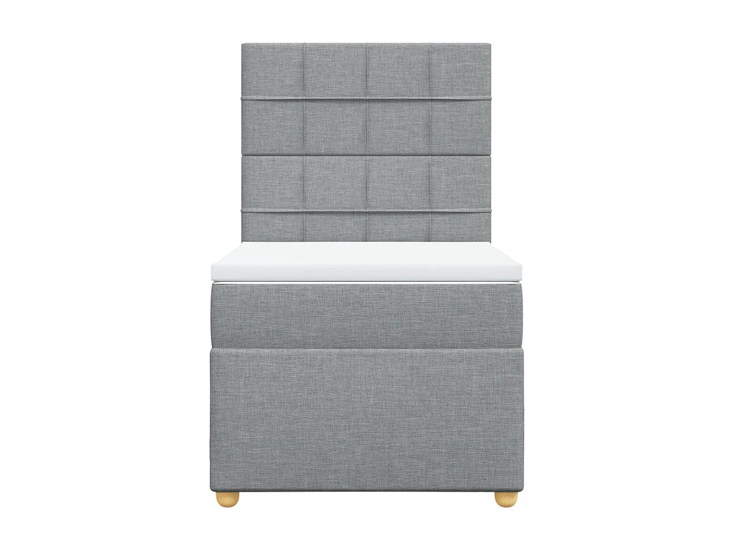 Boxspringbett mit Matratze Hellgrau 90x200 cm Stoff