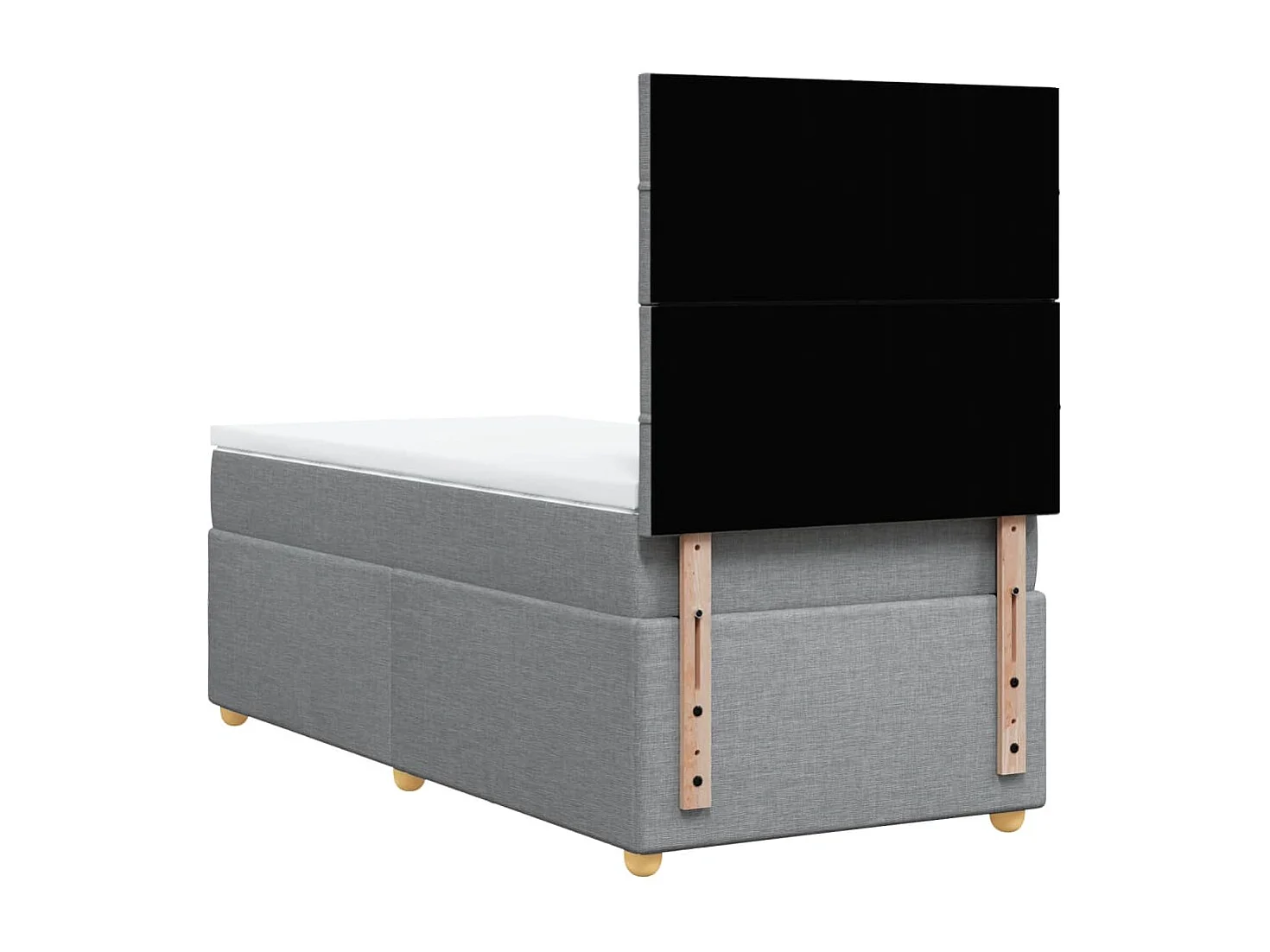 Boxspringbett mit Matratze Hellgrau 90x200 cm Stoff