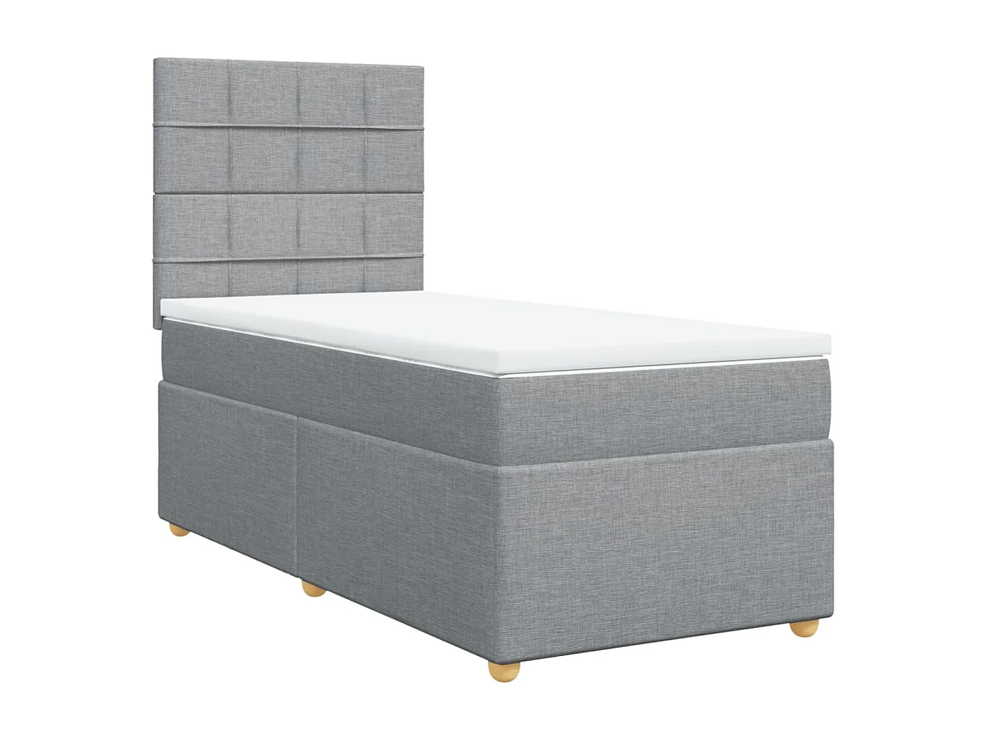 Giroletto a Molle con Materasso Grigio Chiaro 90x200 cm Tessuto