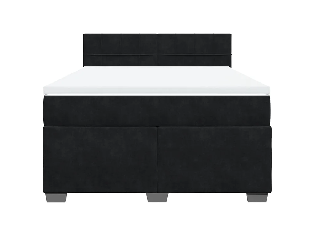 Boxspring met matras fluweel zwart 140x190 cm