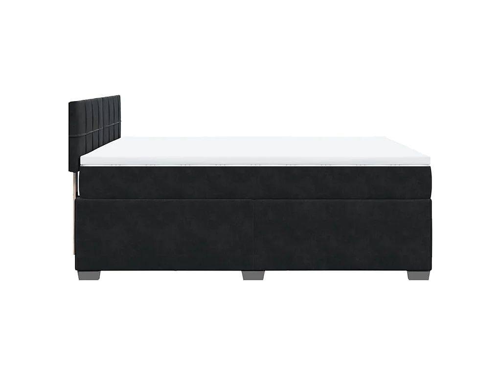 Boxspring met matras fluweel zwart 140x190 cm