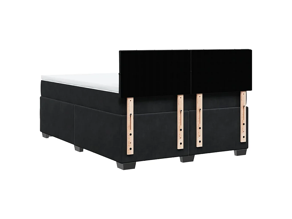 Boxspring met matras fluweel zwart 140x190 cm