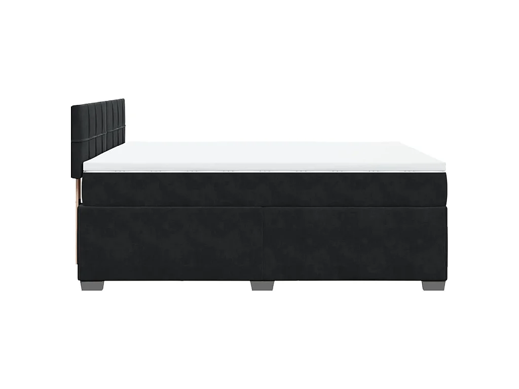 Boxspringbett mit Matratze Schwarz 140x190 cm Samt