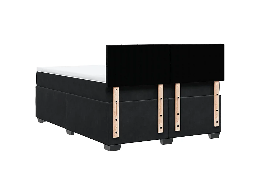 Boxspringbett mit Matratze Schwarz 140x190 cm Samt